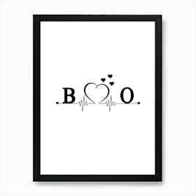 Personalized Couple Name Initial B And O Monogram Art Print