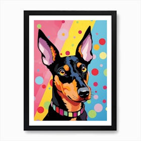 Bright Rainbow Dobermann 3 Art Print