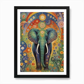 Elephant In The Rainbow Art Print