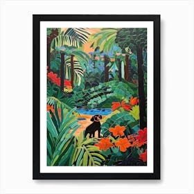 Painting Of A Dog In Royal Botanic Garden, Melbourne In The Style Of Matisse 03 Art Print