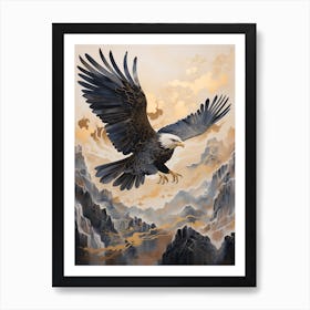 Golden Eagle 1 Gold Detail Painting Art Print