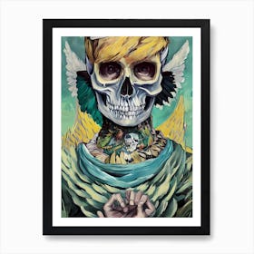 Skull With Wings 2 Art Print
