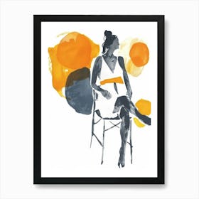 Woman Sitting In Chair Art Print