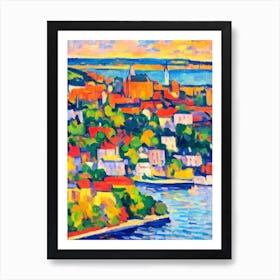 Port Of Quebec City Canada Brushwork Painting harbour Art Print