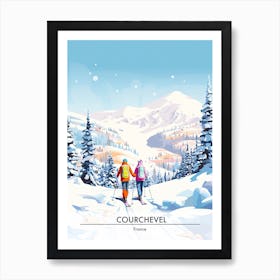 Courchevel   France, Ski Resort Poster Illustration 1 Art Print
