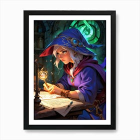 Wizard Writing Art Print