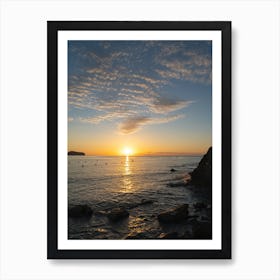 Golden sunlight, clouds and Mediterranean Sea Art Print