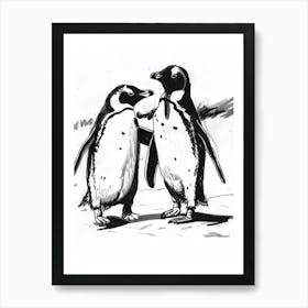 Emperor Penguin Socializing 2 Art Print