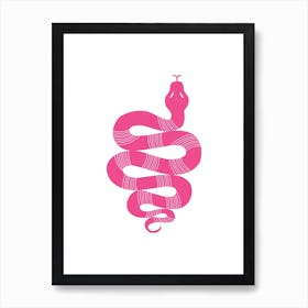 Large Snake Stripes Pink Art Print