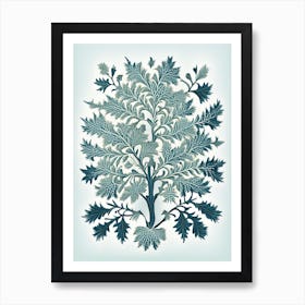 Irregular Snowflakes, Snowflakes, William Morris Style 1 Art Print