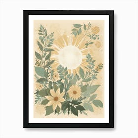 Sun and flowers Art Print