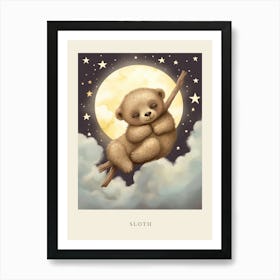 Sleeping Baby Sloth 2 Nursery Poster Art Print