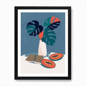 Illustration Of A Papaya Art Print