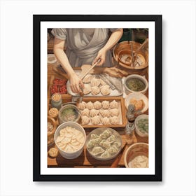 Dumpling Making Chinese New Year 4 Art Print