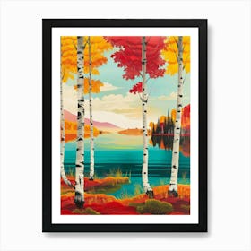 Autumn Birch Trees 1 Art Print