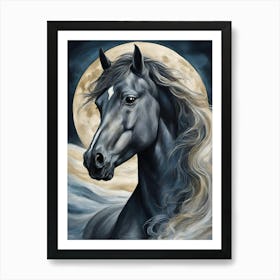 Moonlit Horse54 Art Print