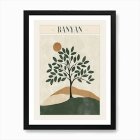 Banyan Tree Minimal Japandi Illustration 4 Poster Art Print