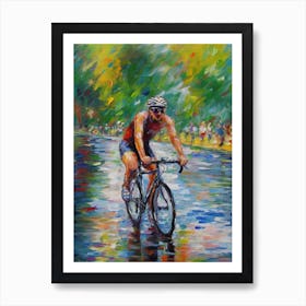 Triathlon In The Style Of Monet 3 Art Print