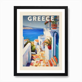 Mykonos Greece 1 Fauvist Painting Travel Poster Art Print