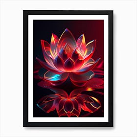 Red Lotus Holographic 4 Art Print