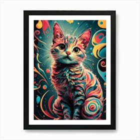 Colorful Cat 2 Art Print