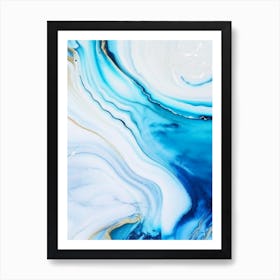Water Abstract Art Waterscape Marble Acrylic Painting 1 Art Print