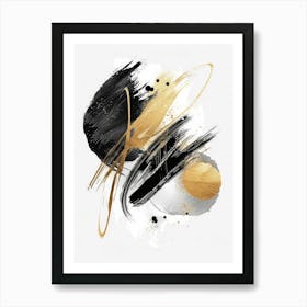 Abstract Black And Gold Painting 58 Art Print