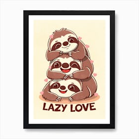 Lazy Love Sloth Art Print