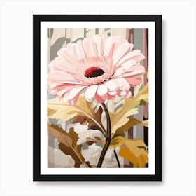 Gerbera Daisy 3 Flower Painting Art Print