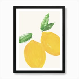 Lemon Big Citrus Summer Fruit Watercolor Painting Minimalist Kitchen Print Art Print