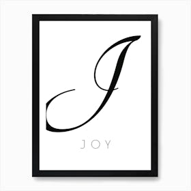 Joy Typography Name Initial Word Art Print