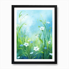 Forget Me Not In Grasslands (3) Art Print