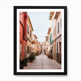 Alcudia Mallorca Street - typical Spanish street and architecture Art Print