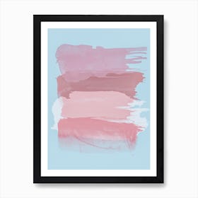 Pink Brush Strokes Art Print