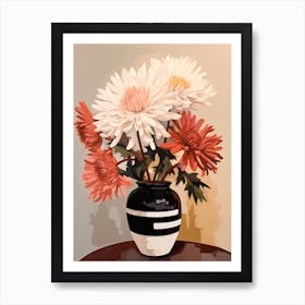 Bouquet Of Asters, Autumn Fall Florals Painting 2 Art Print