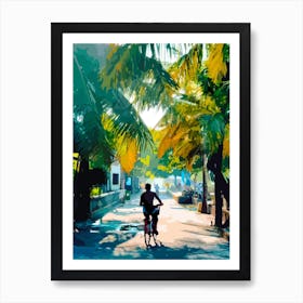 Bike In Paradise Art Print