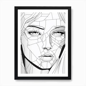 Geometric Stained Glass Effect Face 1 Art Print
