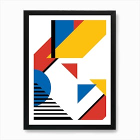 Abstract Painting - Bauhaus geometric retro poster, Piet Mondrian style 1, 60s poster Art Print