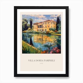 Villa Doria Pamphili Rome Italy 4 Vintage Cezanne Inspired Poster Art Print