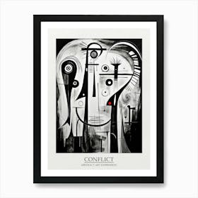 Conflict Abstract Black And White 3 Poster Art Print