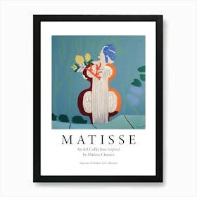 Ceramic Vase With Flowers, The Matisse Inspired Art Collection Poster Art Print