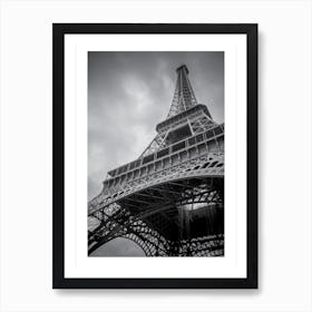 Eiffel Tower Paris Gray White Picture Art Print