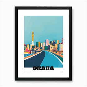 Osaka Japan 3 Colourful Travel Poster Art Print