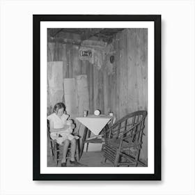 Southeast Missouri Farms, Girl In Corner Of Living Room Of Old Shack, La Forge, Missouri By Russell Lee Art Print