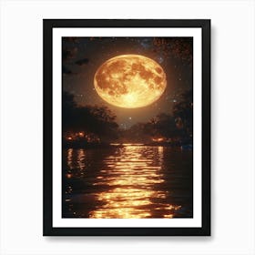 Full Moon Over Water 37 Art Print