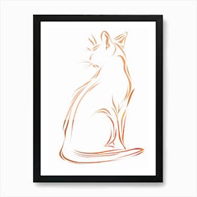 Cat Sitting On A White Background Art Print