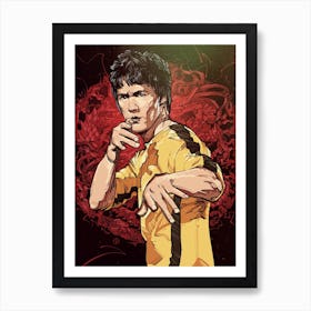 Bruce Lee Action Art Print