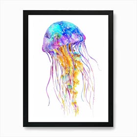 Jellyfish Colourful Watercolour 3 Art Print