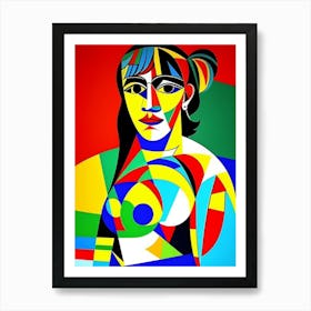 Woman With A Colorful Head Art Print