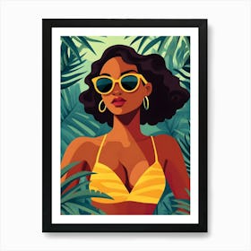 Afro-American Woman In Sunglasses Art Print